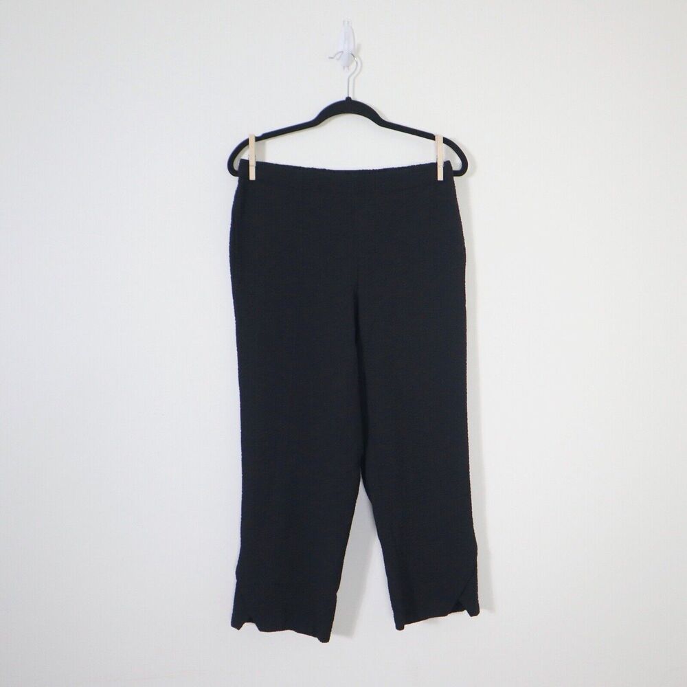 Habitat Size M Ripple Textured Rayon Blend Crop Pants Black Pull On
